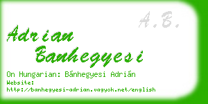 adrian banhegyesi business card