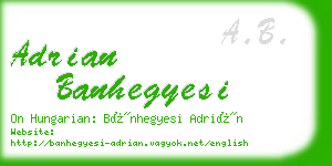adrian banhegyesi business card